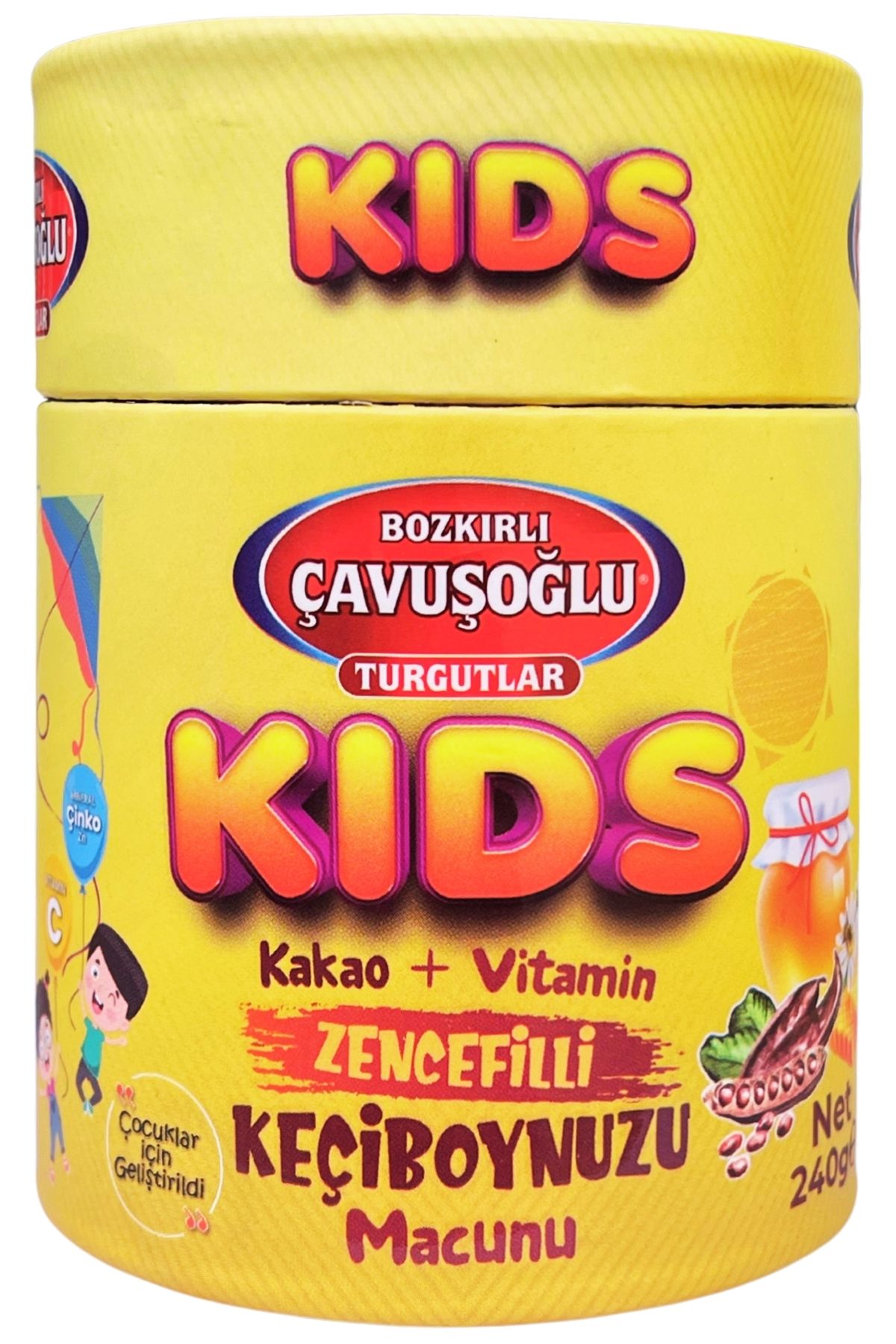 Kids%20Çocuklar%20için%20Özel%20-%20Zencefilli,%20Pekmez,%20Bal%20Ve%20Vitamin%20Katkılı%20Kakaolu%20Macun%20240g